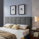 Noble House Marlene Contemporary Upholstered King/Cal King Headboard, Charcoal Gray and Black