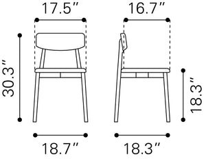 Zuo Modern Newman 100% Polyester, MDF, Rubberwood Scandinavian Commercial Grade Dining Chair Set - Set of 2 Walnut, Dark Gray 100% Polyester, MDF, Rubberwood