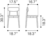 Zuo Modern Newman 100% Polyester, MDF, Rubberwood Scandinavian Commercial Grade Dining Chair Set - Set of 2 Walnut, Dark Gray 100% Polyester, MDF, Rubberwood