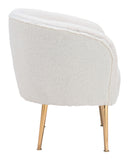 Zuo Modern Sherpa 100% Polyester, Plywood, Steel Modern Commercial Grade Accent Chair Beige, Gold 100% Polyester, Plywood, Steel