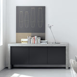 Kobe 3 Door Sideboard 9500.405037 Concrete Look, Pure Black