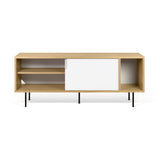 Dann 165 Sideboard w/ Steel Legs 9500.400506 Oak Frame, Pure White Doors, Black Lacquered Steel Feet