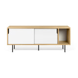 Dann 165 Sideboard w/ Steel Legs 9500.400506 Oak Frame, Pure White Doors, Black Lacquered Steel Feet