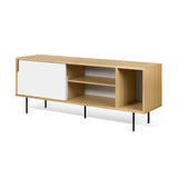 Dann 165 Sideboard w/ Steel Legs 9500.400506 Oak Frame, Pure White Doors, Black Lacquered Steel Feet