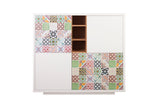 Niche Cupboard with Tile-Printed Doors 9500.402968 Pure White, Oak, Tiles