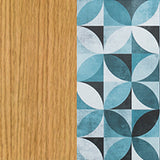 Dann 201 Tiles Patchwork Sideboard 9500.404825 Oak, Pure White & Vinyl, Black