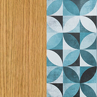 Dann 165 Tiles Patchwork Sideboard 9500.404115 Oak, Pure White & Vinyl, Oak