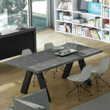 Apex Extending Dining Table 9500.613173 Concrete Look, Pure Black