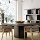 Dusk 59" Dining Table 9500.613265 Concrete Look, Pure Black