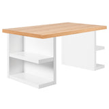Multi 63" Table Top w/ Storage Legs 9500.620188 Oak Top, Pure White Legs