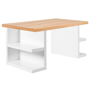 Multi 71" Table Top w/ Storage Legs 9500.620232 Oak Top, Pure White Legs