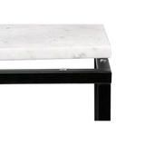 Prairie 20X20 Marble End Table 9500.625015 White Marble Top/Black Lacquered Steel Legs