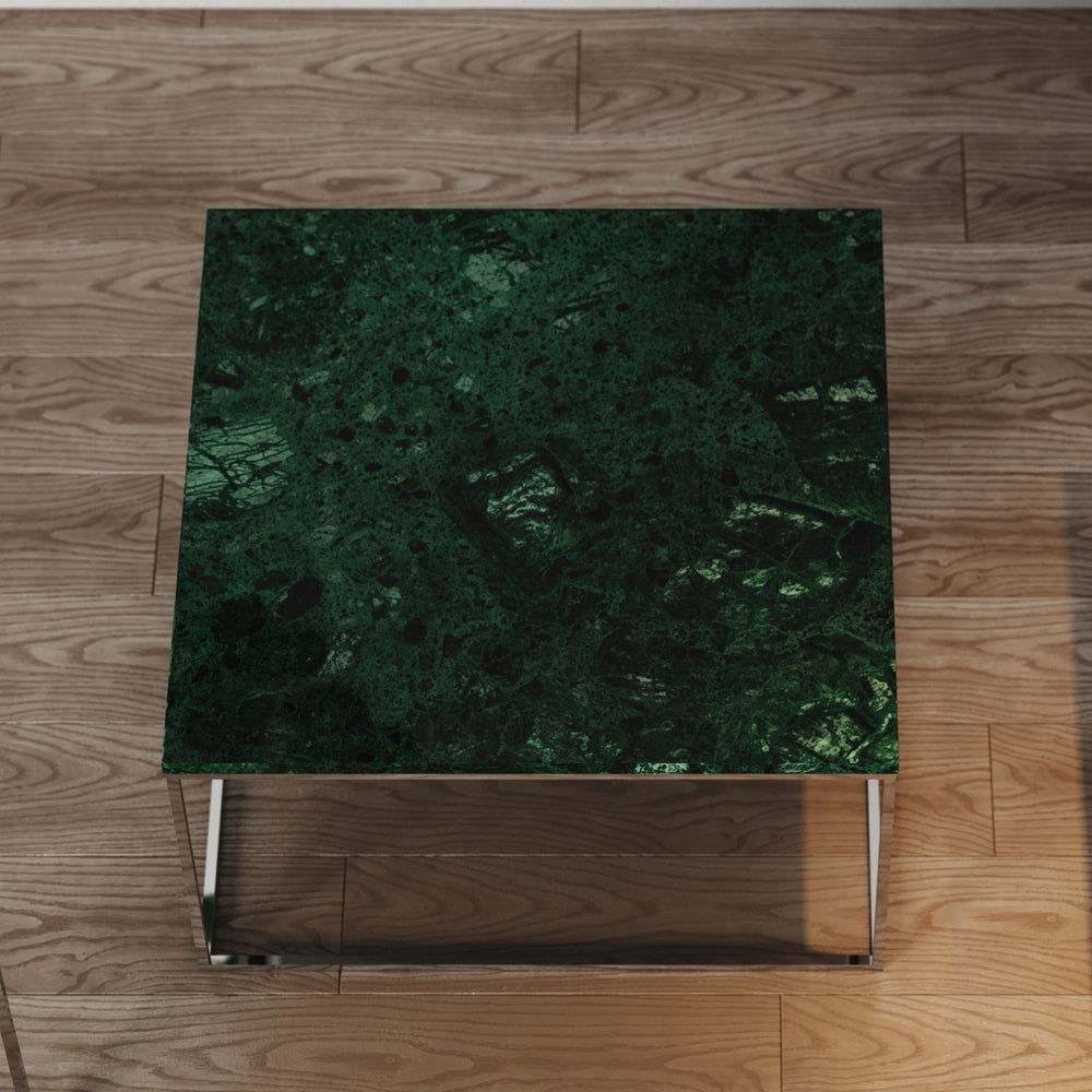 Gleam 30x30 Marble Coffee Table 9500.626197 Green Marble, Black Lacquered Steel