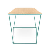 Opal Wide Side Table 9303.627217 Oak, Sea Green Lacquered Steel