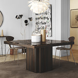 Dusk 51" Dining Table 9500.628023 Brown Marble, Smoked Eucalyptus
