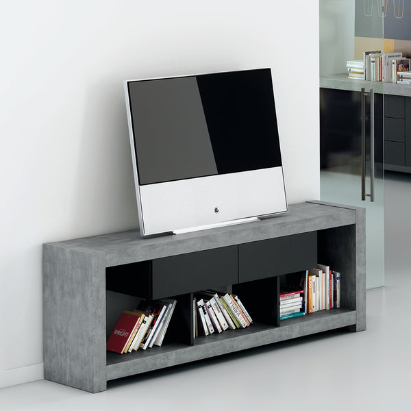Nara Tv Bench 9500.638787 Concrete Look, Pure Black
