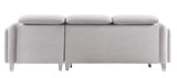 Reyes Contemporary Sectional Sofa with Sleeper Beige Nubuck (Nabuck Classic F100-15 Beige) 56040-ACME