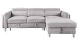 Reyes Contemporary Sectional Sofa with Sleeper Beige Nubuck (Nabuck Classic F100-15 Beige) 56040-ACME