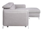 Reyes Contemporary Sectional Sofa with Sleeper Beige Nubuck (Nabuck Classic F100-15 Beige) 56040-ACME