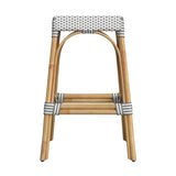 Butler Specialty Robias Rectangular Rattan 30" Bar Stool XRT Gray/White Dot / Natural Rattan Frame Natural Rattan and Synthetic weave 5604266-BUTLER