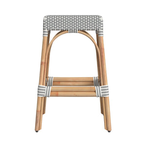 Butler Specialty Robias Rectangular Rattan 30" Bar Stool XRT White/Gray Dot / Natural Rattan Frame Natural Rattan and Synthetic weave 5604329-BUTLER