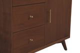 Alpine Furniture Flynn Accent Cabinet, Walnut 966WAL-14 Walnut Mahogany Solids & Veneer 40 x 19 x 32