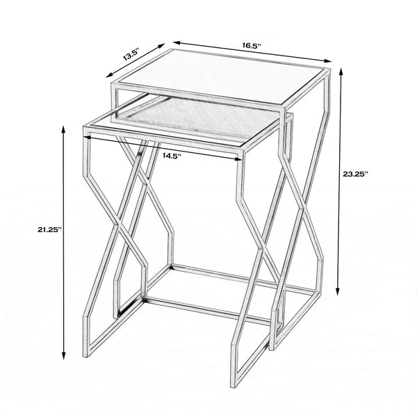 Butler Specialty Demi Modern Mirrored Nesting Tables 5605025