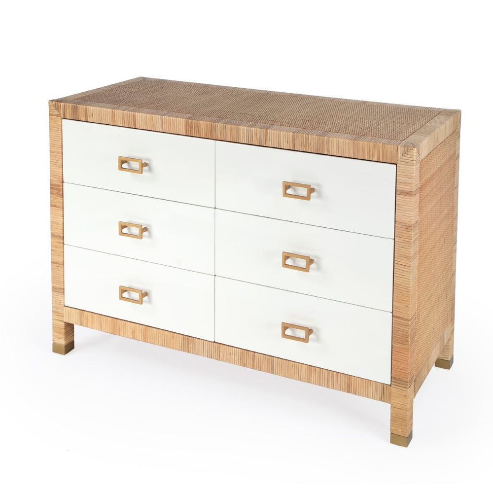 Butler Specialty Corfu 6 Drawer Natural Raffia Double Dresser 5606350