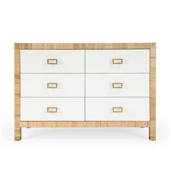 Butler Specialty Corfu 6 Drawer Natural Raffia Double Dresser 5606350