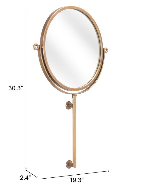 Zuo Modern Bernis Steel, Glass Modern Commercial Grade Mirror Gold Steel, Glass