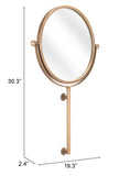 Zuo Modern Bernis Steel, Glass Modern Commercial Grade Mirror Gold Steel, Glass