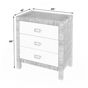 Butler Specialty Corfu 3 Drawer Natural Raffia Chest 5607350