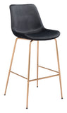 English Elm EE2713 100% Polyester, Plywood, Steel Modern Commercial Grade Bar Chair Black, Gold 100% Polyester, Plywood, Steel
