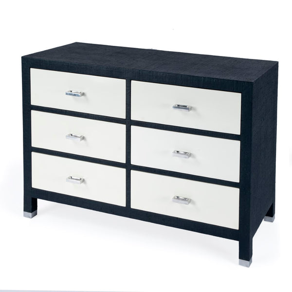 Butler Specialty Keros 6 Drawer Navy Raffia Double Dresser 5609350