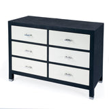 Keros 6 Drawer Navy Raffia Double Dresser