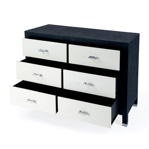 Butler Specialty Keros 6 Drawer Navy Raffia Double Dresser 5609350