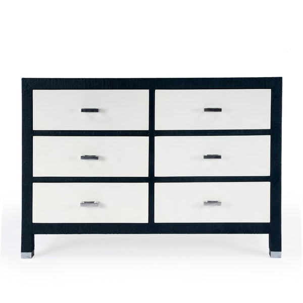 Butler Specialty Keros 6 Drawer Navy Raffia Double Dresser 5609350