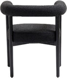 Hyatt Boucle Fabric / Rubberwood / Foam Mid-Century Black Boucle Fabric Dining Chair - 26.5" W x 22" D x 28" H