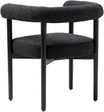 Hyatt Boucle Fabric / Rubberwood / Foam Mid-Century Black Boucle Fabric Dining Chair - 26.5" W x 22" D x 28" H