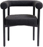 Hyatt Boucle Fabric / Rubberwood / Foam Mid-Century Black Boucle Fabric Dining Chair - 26.5" W x 22" D x 28" H