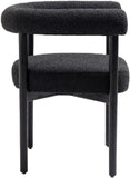 Hyatt Boucle Fabric / Rubberwood / Foam Mid-Century Black Boucle Fabric Dining Chair - 26.5" W x 22" D x 28" H