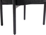 Hyatt Boucle Fabric / Rubberwood / Foam Mid-Century Black Boucle Fabric Dining Chair - 26.5" W x 22" D x 28" H