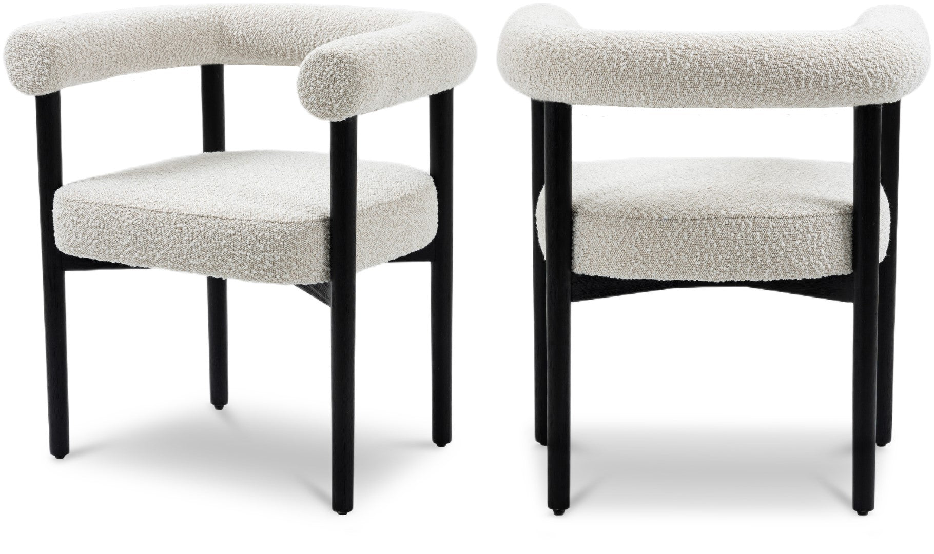 Meridian Furniture Hyatt Boucle Fabric Dining Chair - Thumbnail 5