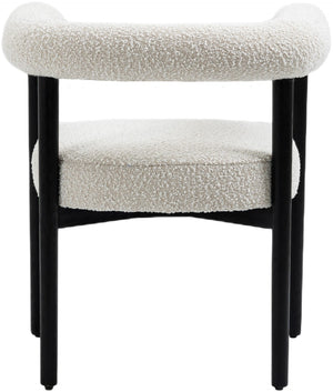Hyatt Boucle Fabric / Rubberwood / Foam Mid-Century Cream Boucle Fabric Dining Chair - 26.5" W x 22" D x 28" H