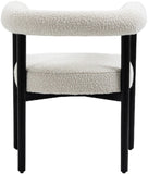 Hyatt Boucle Fabric / Rubberwood / Foam Mid-Century Cream Boucle Fabric Dining Chair - 26.5" W x 22" D x 28" H