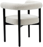 Hyatt Boucle Fabric / Rubberwood / Foam Mid-Century Cream Boucle Fabric Dining Chair - 26.5" W x 22" D x 28" H