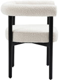 Hyatt Boucle Fabric / Rubberwood / Foam Mid-Century Cream Boucle Fabric Dining Chair - 26.5" W x 22" D x 28" H