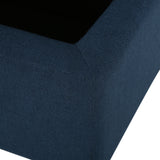 York Navy Blue Fabric Storage Ottoman Noble House