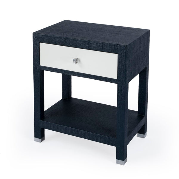 Butler Specialty Keros 1 Drawer Navy Raffia Nighstand 5611350