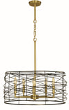 5-Light Brushed Brass/Matte Black Boca Dining Chandelier